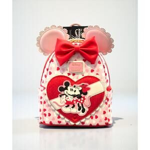 Loungefly Disney Mickey & Minnie Valentine Ears Backpack NWT Chocolate Scented
